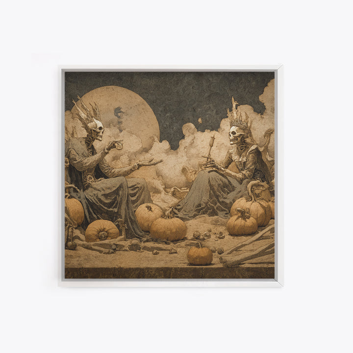 Desert Halloween, Dark Symbolist Art, Square Wall Art, Gothic Horror Wall Art, Framed Canvas Print, Halloween Wall Art