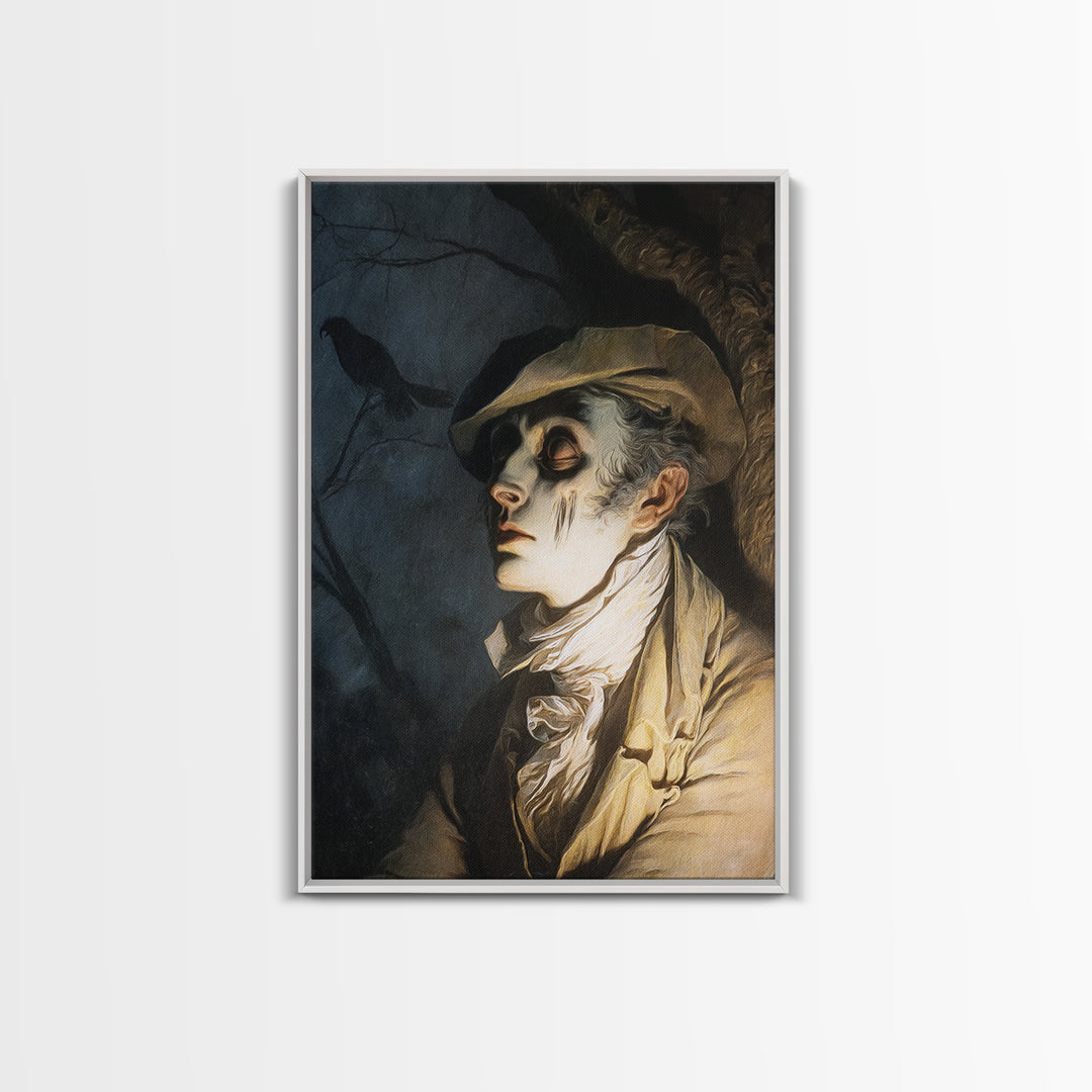 The Upside-Down Cemetery, Gothic Nightmare Art, Vertical Wall Art, Gothic Horror Wall Art, Framed Canvas Print, Halloween Wall Art