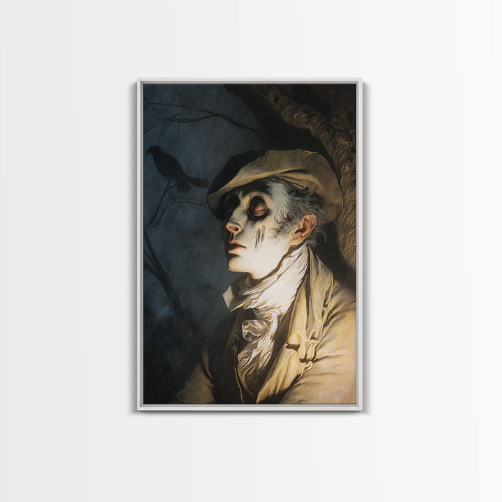 The Upside-Down Cemetery, Gothic Nightmare Art, Vertical Wall Art, Gothic Horror Wall Art, Framed Canvas Print, Halloween Wall Art