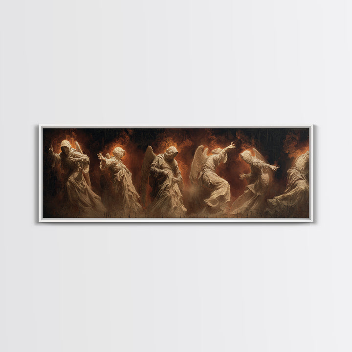 The Infinite Hallway, Visionary Gothic Art, Extra Wide Wall Art, Dark Fantasy Wall Art, Framed Canvas Print, Halloween Wall Art