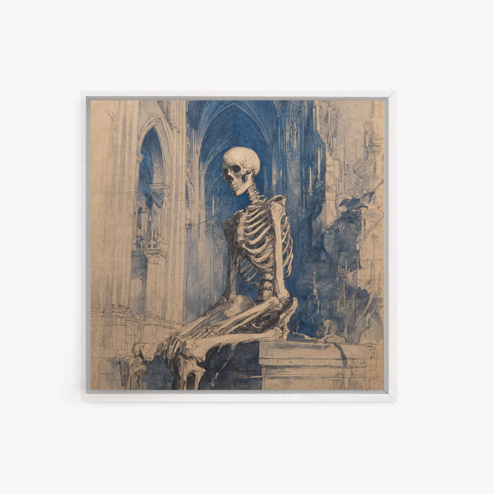 The Cathedral Of Bones, Decadent Gothic Art, Square Wall Art, Gothic Horror Wall Art, Framed Canvas Print, Halloween Wall Art