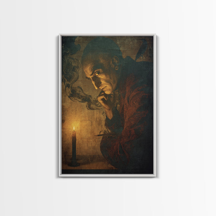 The Town Where Shadows Live, Dark Renaissance Art, Vertical Wall Art, Gothic Horror Wall Art, Canvas Print, Halloween Wall Art