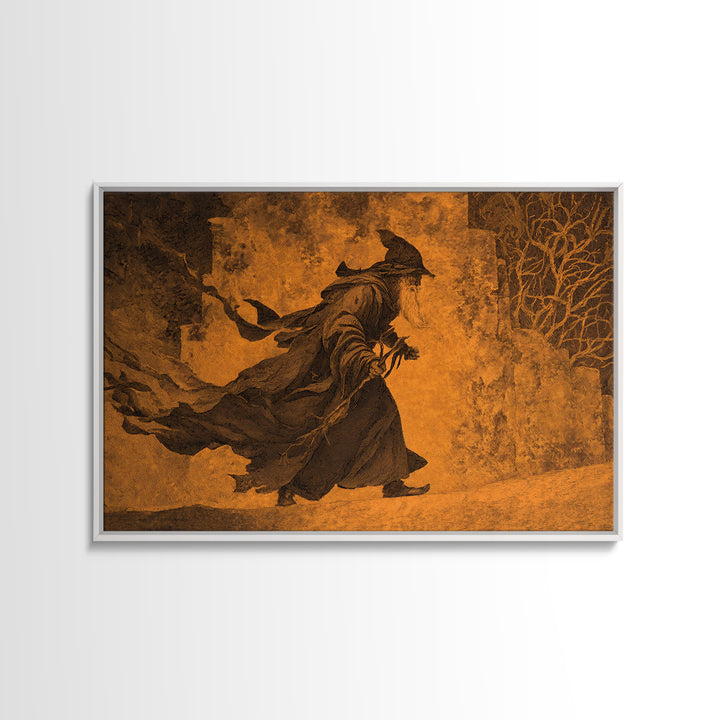 The Town Where Shadows Live, Baroque Witchcraft Art, Landscape Wall Art, Gothic Horror Wall Art, Framed Canvas Print, Halloween Wall Art