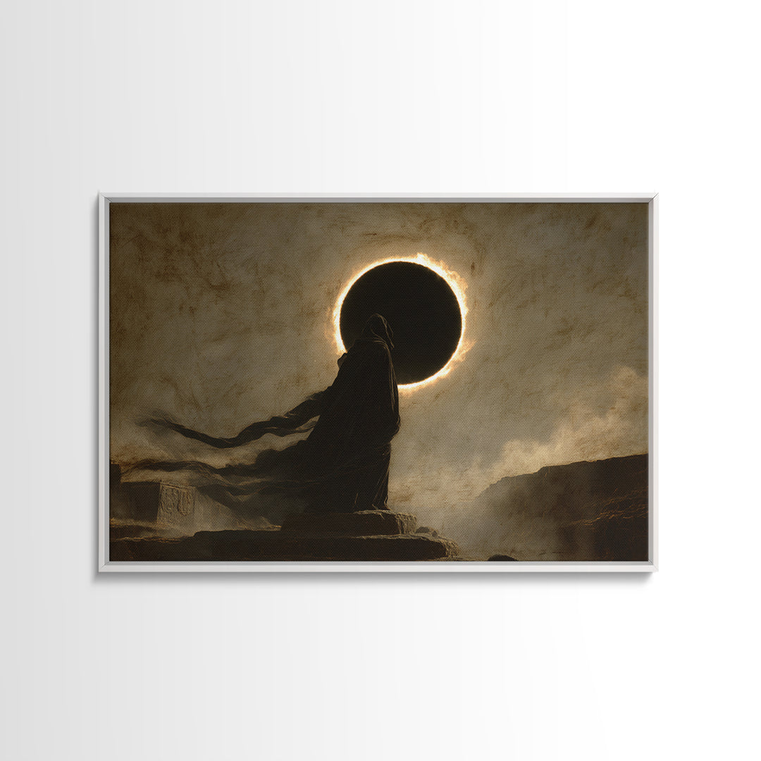 The Eclipse Summoning, Romantic Gothic Landscape, Landscape Wall Art, Macabre Wall Art, Canvas Print, Halloween Wall Art