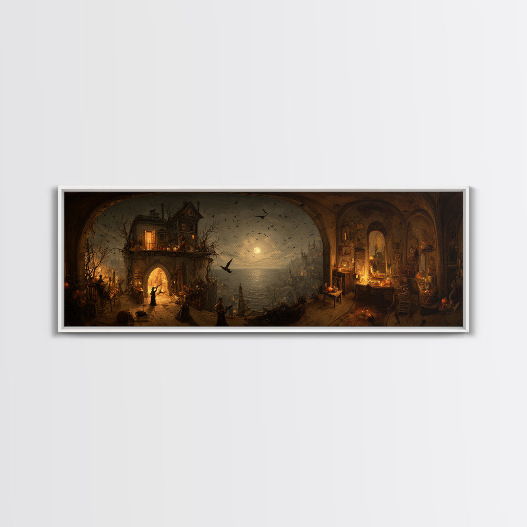 The Last House At The World'S Edge, Northern Renaissance Horror, Extra Wide Wall Art, Dark Halloween Decor, Canvas Print
