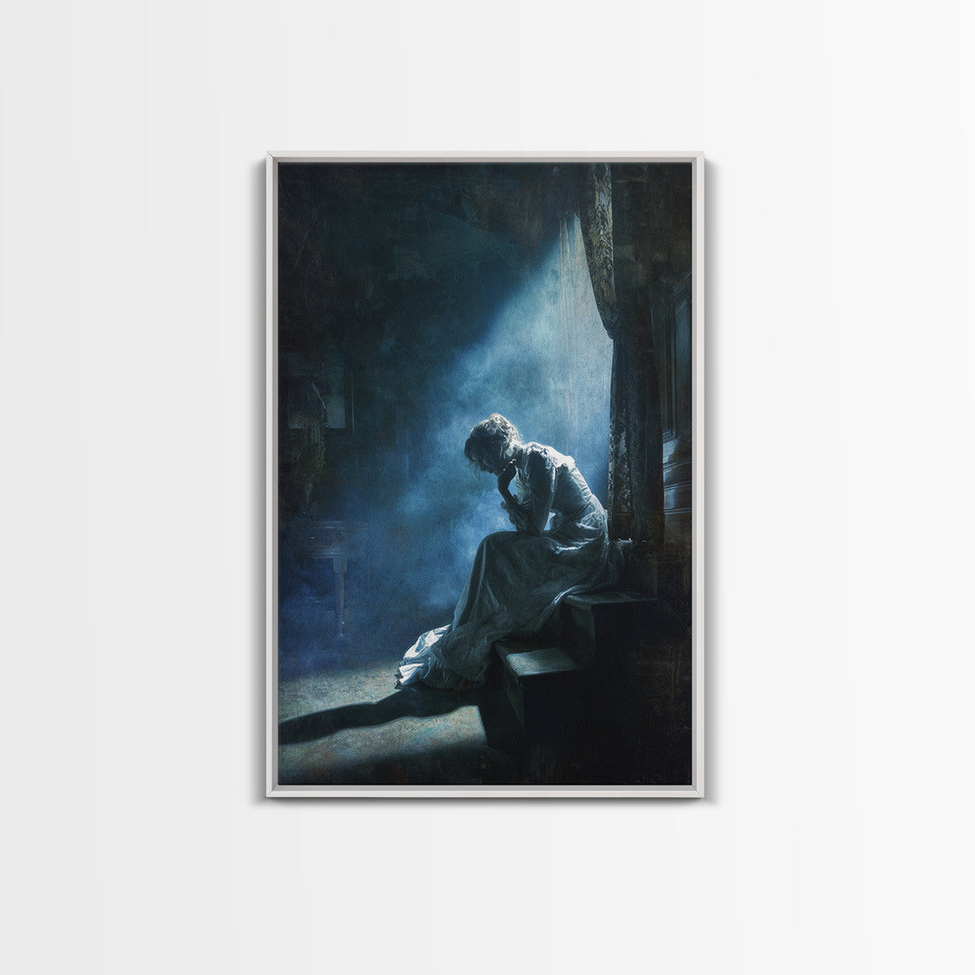 The Last House At The World'S Edge, Gothic Nightmare Art, Vertical Wall Art, Dark Halloween Decor, Canvas Print, Halloween Wall Art