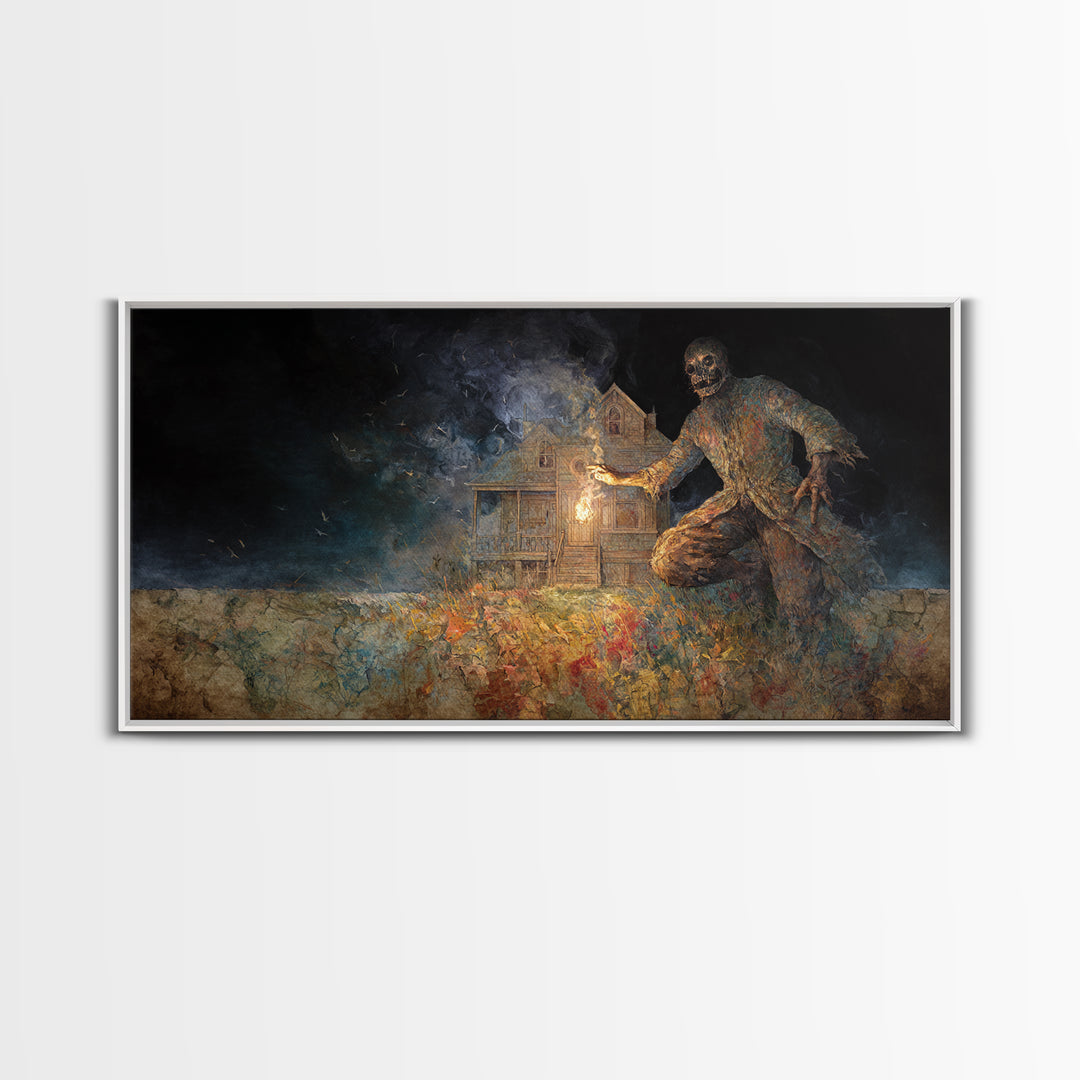 The Last House At The World'S Edge, Grotesque Carnival Art, Wide Panoramic Art, Macabre Wall Art, Canvas Print, Halloween Wall Art