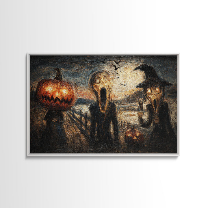 Halloween On Another Planet, Expressionist Gothic Art, Landscape Wall Art, Gothic Horror Wall Art, Framed Canvas Print, Halloween Wall Art