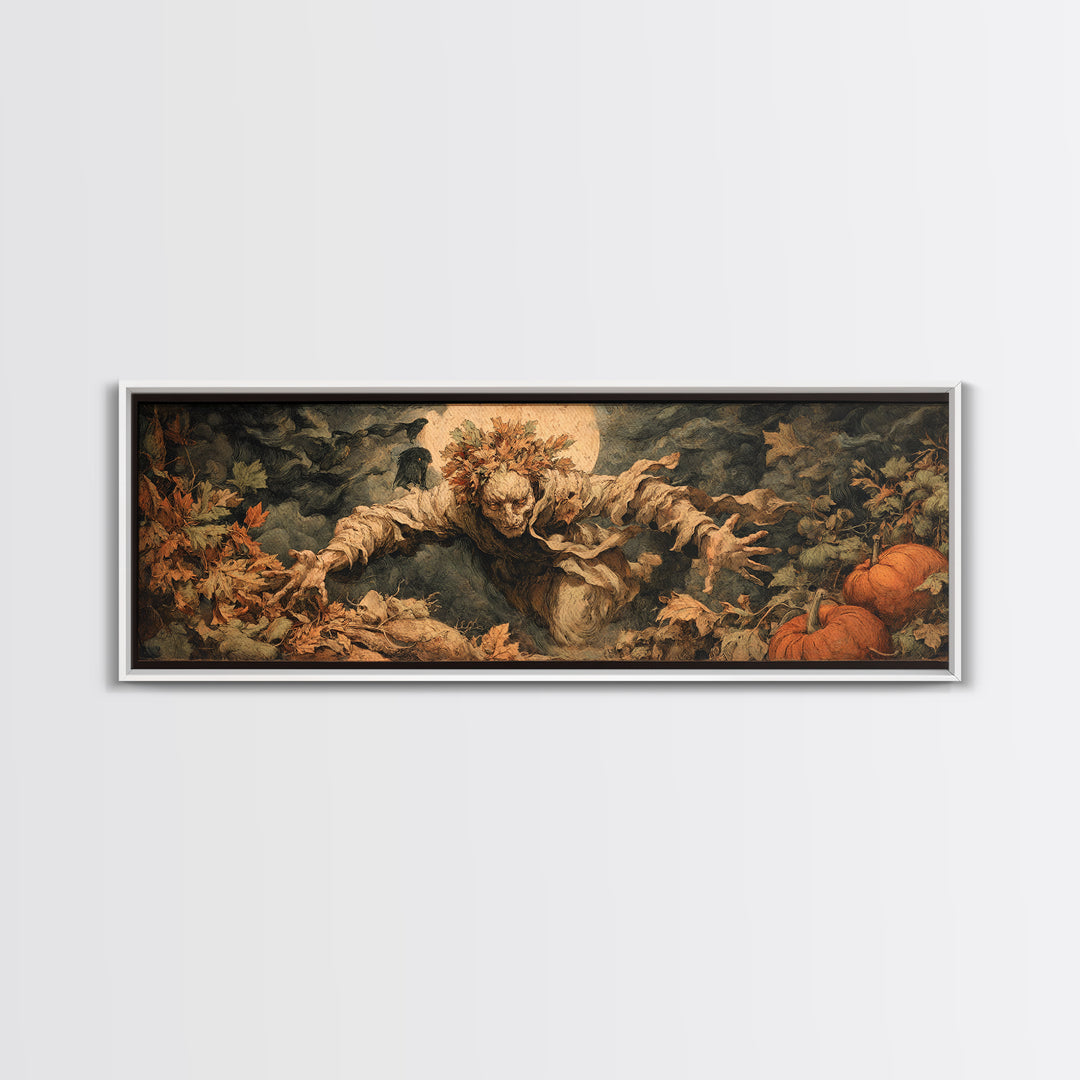 The Personification Of October, Dark Renaissance Art, Extra Wide Wall Art, Dark Fantasy Wall Art, Framed Canvas Print
