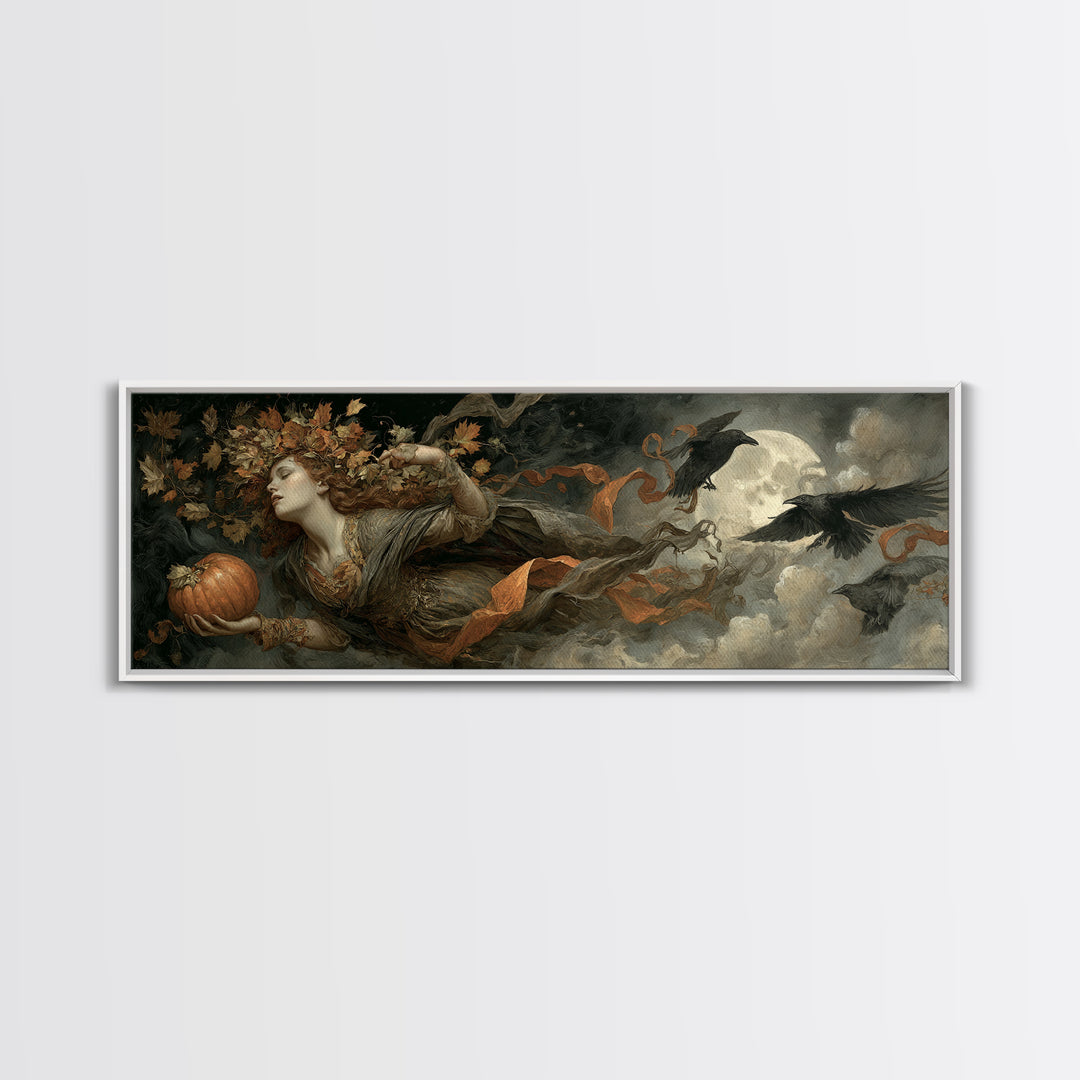 The Personification Of October, Gothic Nightmare Art, Extra Wide Wall Art, Gothic Horror Wall Art, Canvas Print, Halloween Wall Art