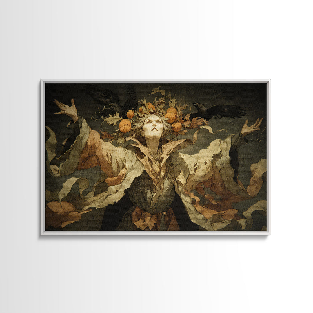 The Personification Of October, Expressionist Nightmare Art, Landscape Wall Art, Dark Fantasy Wall Art, Canvas Print, Halloween Wall Art