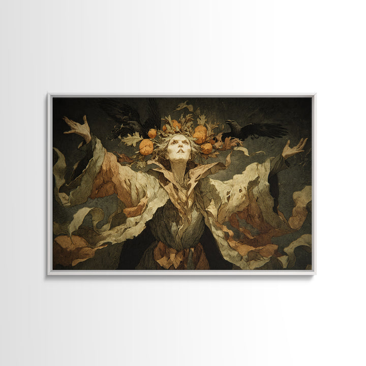 The Personification Of October, Expressionist Nightmare Art, Landscape Wall Art, Dark Fantasy Wall Art, Canvas Print, Halloween Wall Art