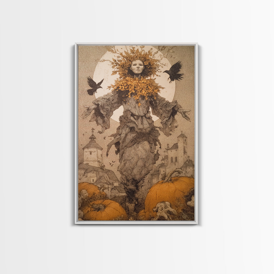 The Personification Of October, Victorian Macabre Art, Vertical Wall Art, Macabre Wall Art, Canvas Print, Halloween Wall Art