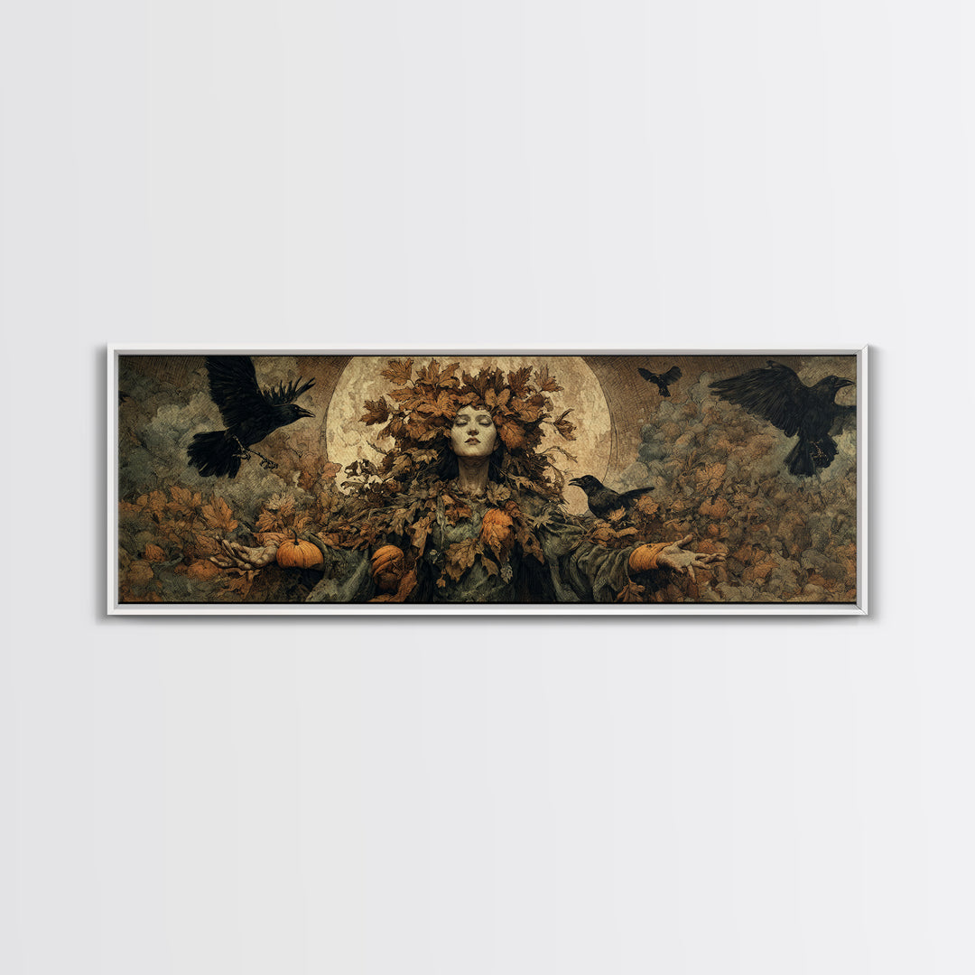 The Personification Of October, Surreal Apocalyptic Art, Extra Wide Wall Art, Gothic Horror Wall Art, Canvas Print