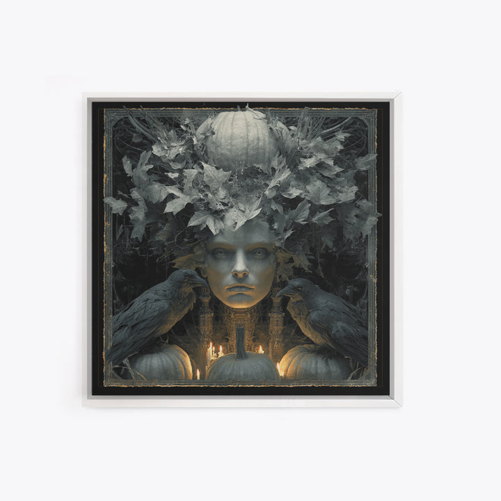 The Personification Of October, Biomechanical Horror Art, Square Wall Art, Dark Halloween Decor, Canvas Print, Halloween Wall Art