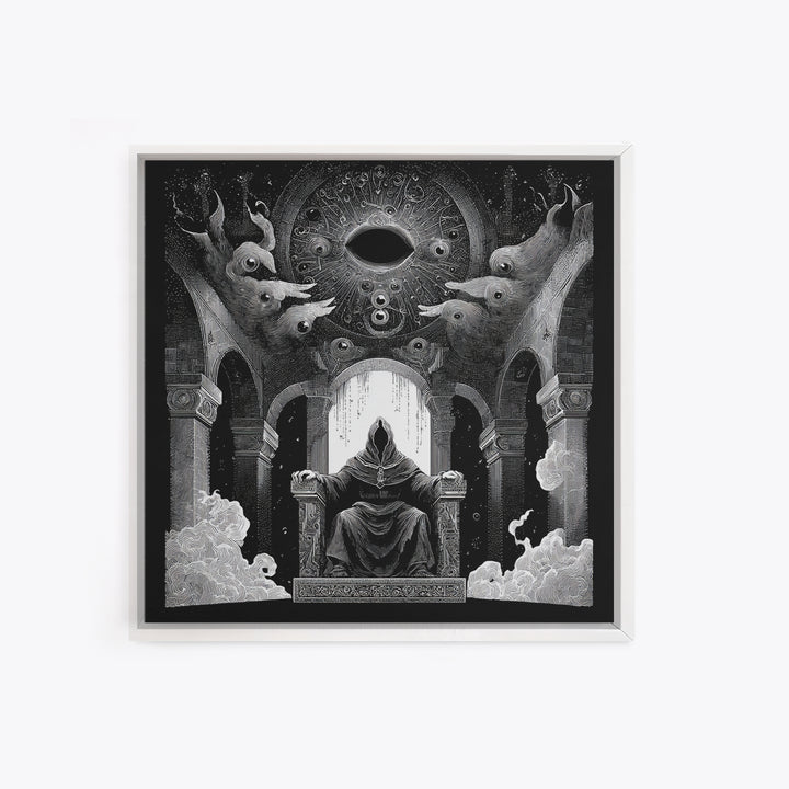 The Dreaming Priest Of The Outer Gate, Symbolist Dream Art, Square Wall Art, Dark Fantasy Wall Art, Canvas Print, Halloween Wall Art