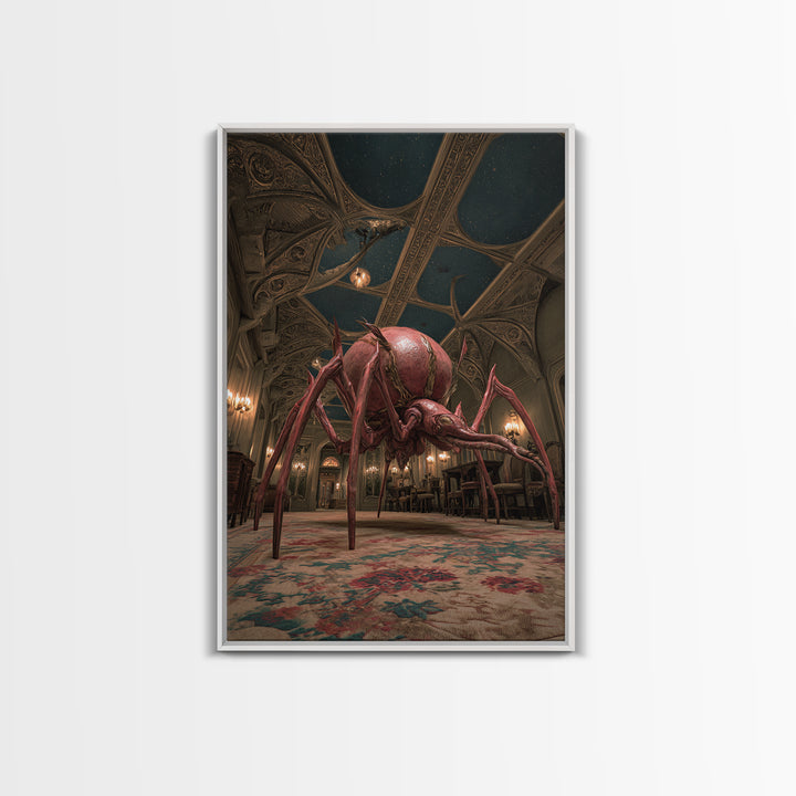 The Crawler Beneath The Floor Of Stars, Ornate Symbolist Art, Vertical Wall Art, Dark Fantasy Wall Art, Canvas Print