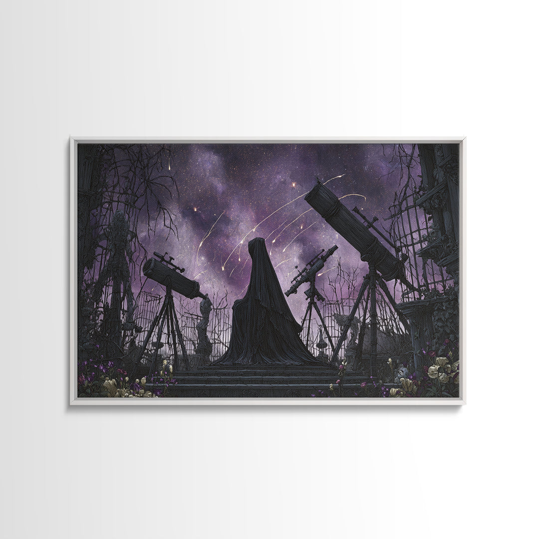 The Widow Of The Whispering Comet, Expressionist Nightmare Art, Landscape Wall Art, Macabre Wall Art, Canvas Print, Halloween Wall Art