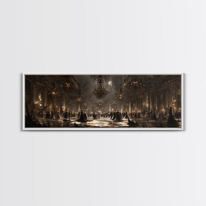 The Ballroom Of Silent Shoggoths, Symbolist Dream Art, Extra Wide Wall Art, Cosmic Horror Art, Canvas Print, Halloween Wall Art