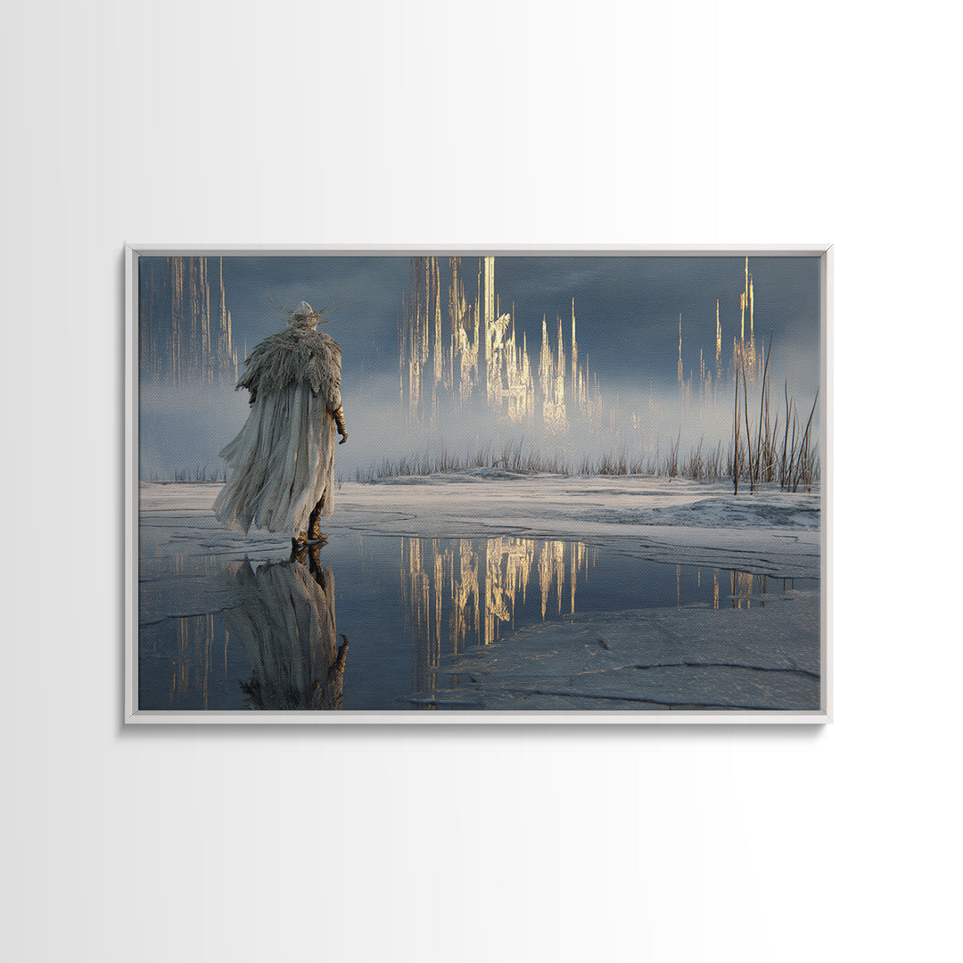 The Frost Beyond Carcosa, Symbolist Gothic Landscape, Landscape Wall Art, Dark Fantasy Wall Art, Canvas Print, Halloween Wall Art