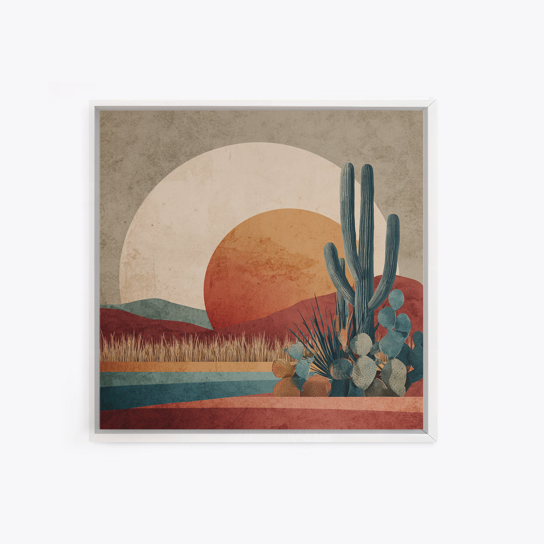Desert Moon over Rolling Sand Canvas Print, Desert Art, Digital Download Art, Southwestern Decor, Desert, Minimalist Decor, DES-1x1-10