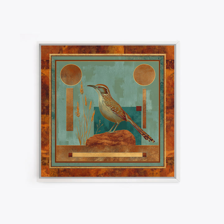 Roadrunner Bird in a Dry Wash Canvas Print, Desert Art, Living Room Art, Southwestern Decor, Watercolor Art, Desert, DES-1x1-14