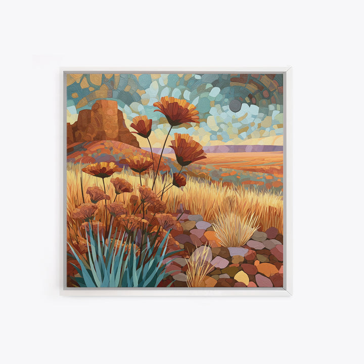 Desert Wildflowers After Spring Rain Framed Canvas Print, Desert Art, Wall Art Prints, Southwestern Decor, Fine Art, Desert, DES-1x1-28