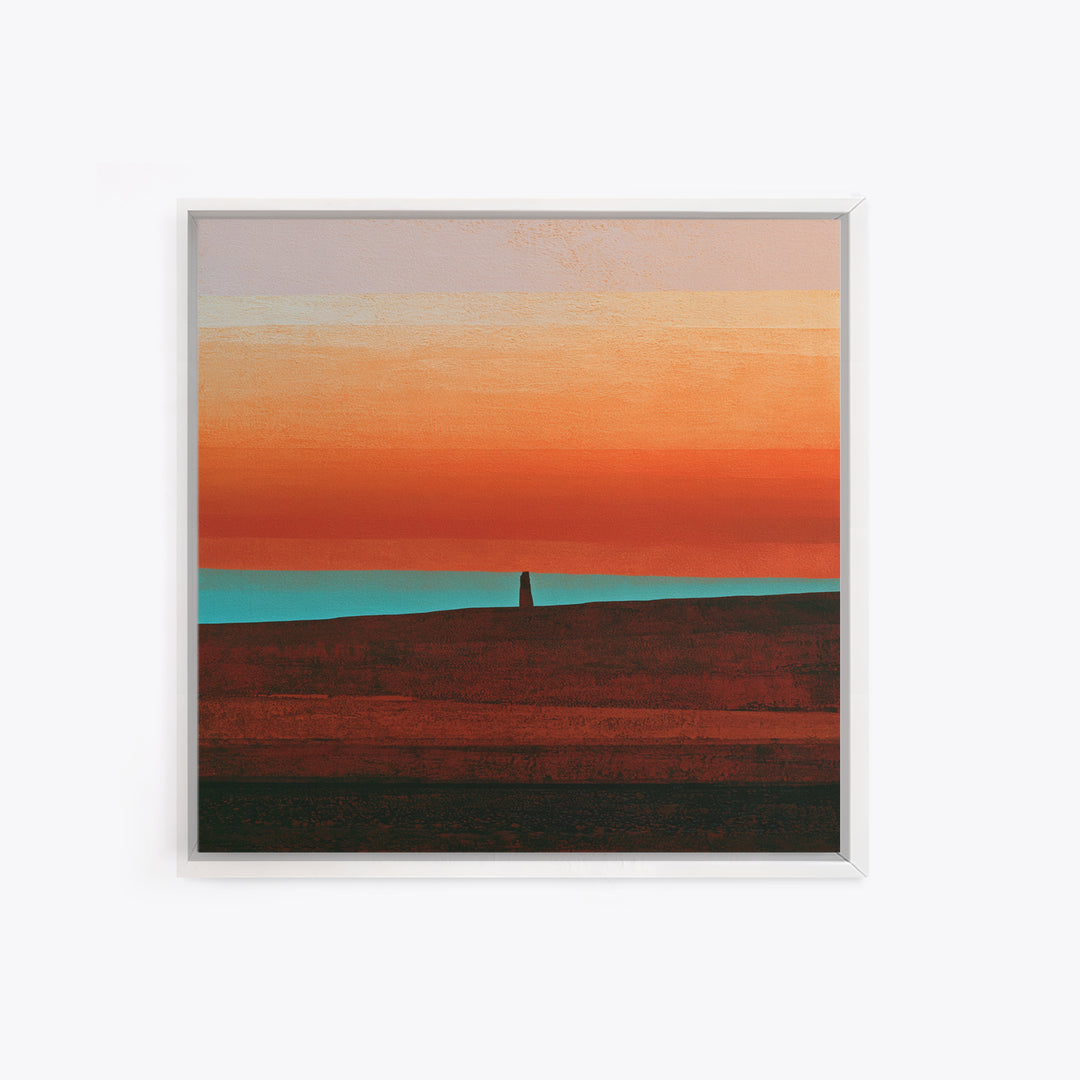 Abstract Heatwave Horizon Framed Canvas Print, Desert Art, Contemporary Art, Southwestern Decor, Fine Art, Desert, Original Art, DES-1x1-37