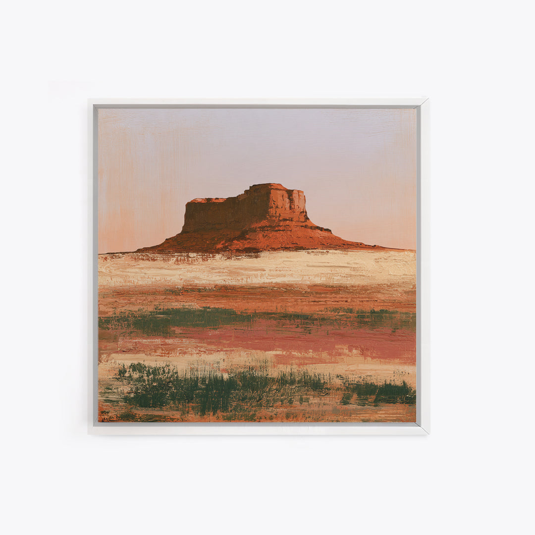 Abstract Mesa Landscape Framed Canvas Print, Desert Art, Gallery Decor, Southwestern Decor, Fine Art, Desert, Home Decor, DES-1x1-51