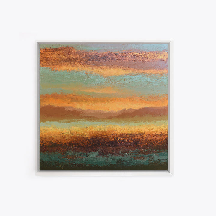 Abstract Heatwave Horizon Framed Canvas Print, Desert Art, Contemporary Art, Southwestern Decor, Fine Art, Desert, Original Art, DES-1x1-61