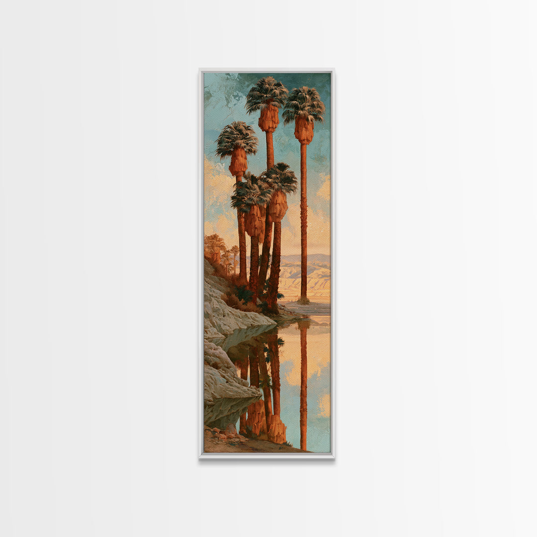Palm Oasis Reflected Canvas Print, Desert Art, Landscape Art, Southwestern Decor, Fine Art, Desert, Art Print, DES-1x3-27
