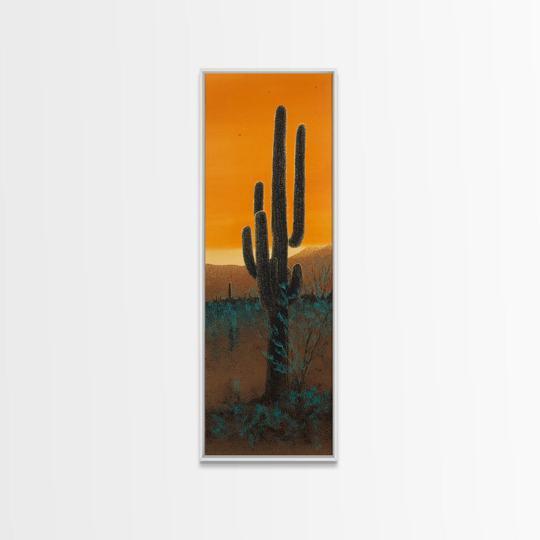 Sandstone Canyon with Dramatic Light Beam Framed Canvas Print, Desert Art, Modern Wall Art, Southwestern Decor, Desert, DES-1x3-52