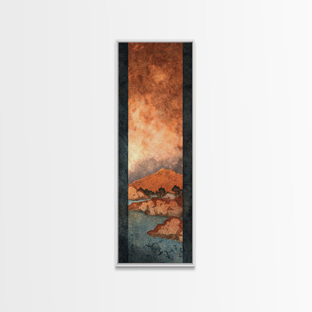 Ancient Desert Petroglyph Design Canvas Print, Desert Art, Print, Southwestern Decor, Fine Art, Desert, Watercolor Painting, DES-1x3-57