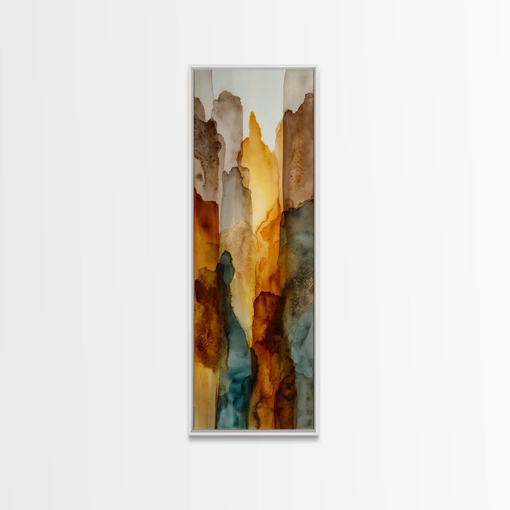 Saguaro Cactus under Orange Sunset Sky Framed Canvas Print, Desert Art, Original Art, Southwestern Decor, Fine Art, Desert, DES-1x3-61