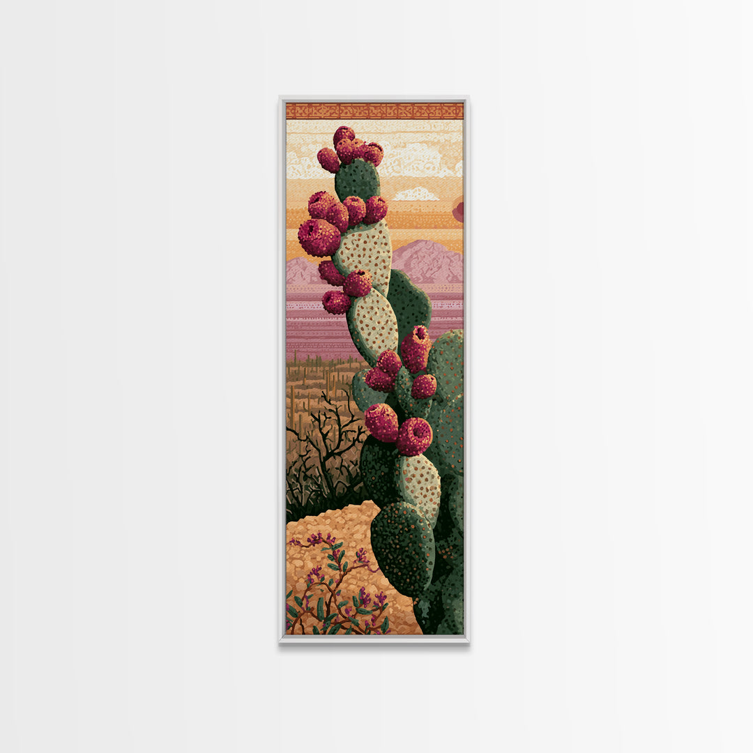 Prickly Pear Cactus Canvas Print, Desert Art, Western Decor, Southwestern Decor, Fine Art, Desert, Modern Decor, Fine Art Print, DES-1x3-7