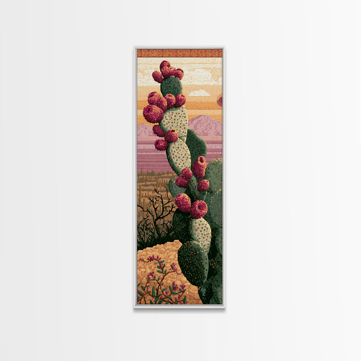 Prickly Pear Cactus Canvas Print, Desert Art, Western Decor, Southwestern Decor, Fine Art, Desert, Modern Decor, Fine Art Print, DES-1x3-7