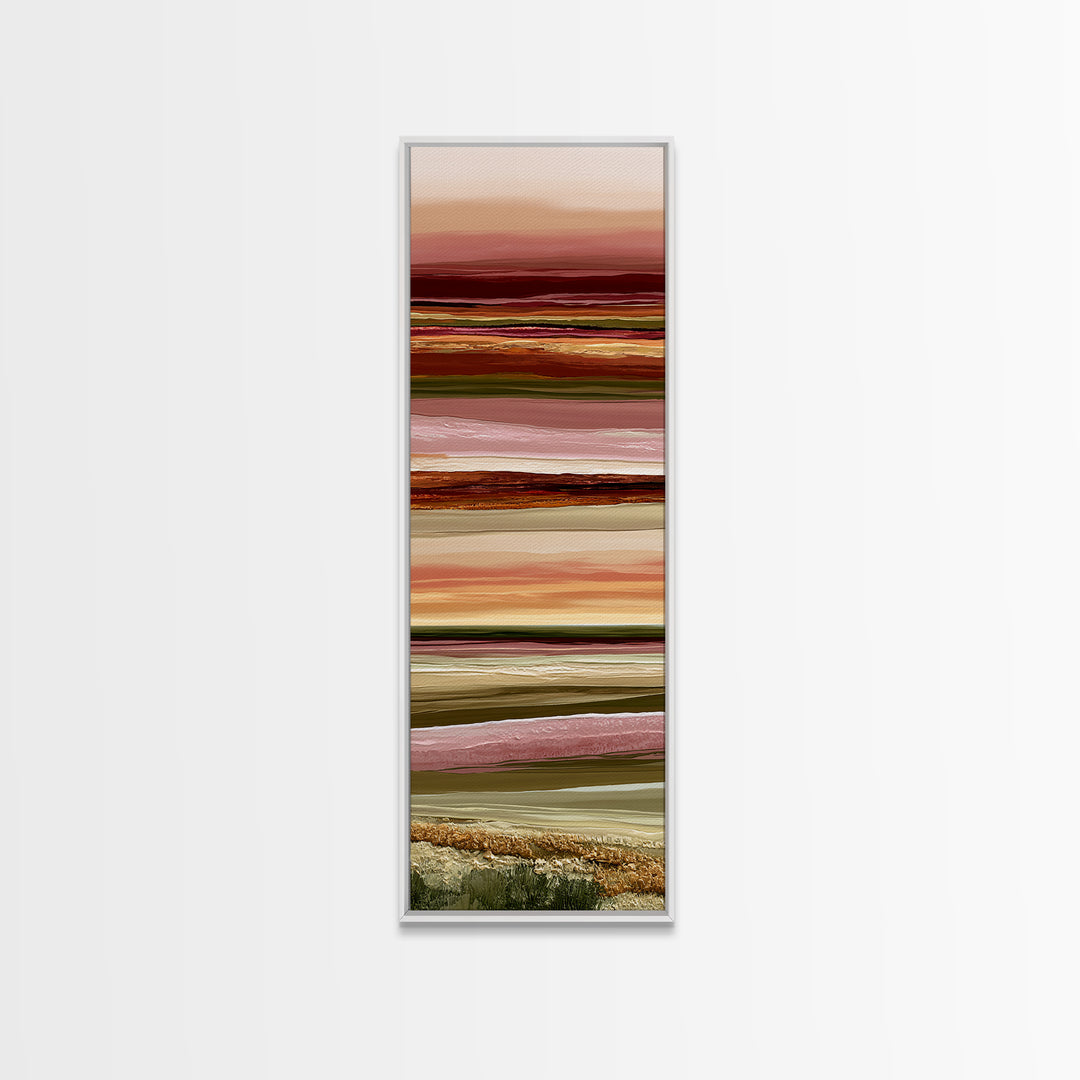 Abstract Heatwave Horizon Canvas Print, Desert Art, Western Decor, Southwestern Decor, Oil Painting, Desert, Modern Decor, DES-1x3-73