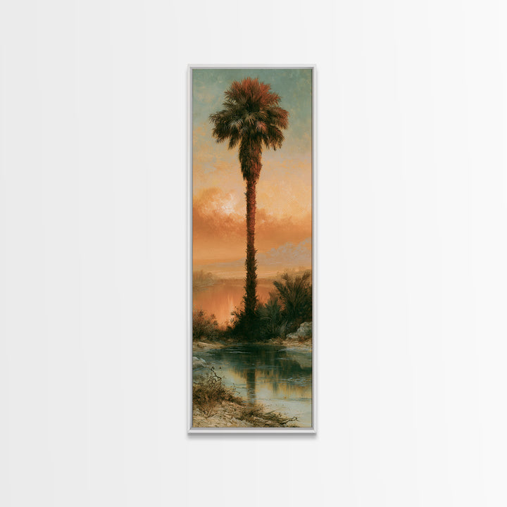 Palm Oasis Reflected Canvas Print, Desert Art, Printable Wall Art, Southwestern Decor, Fine Art, Desert, Modern Wall Art, DES-1x3-99