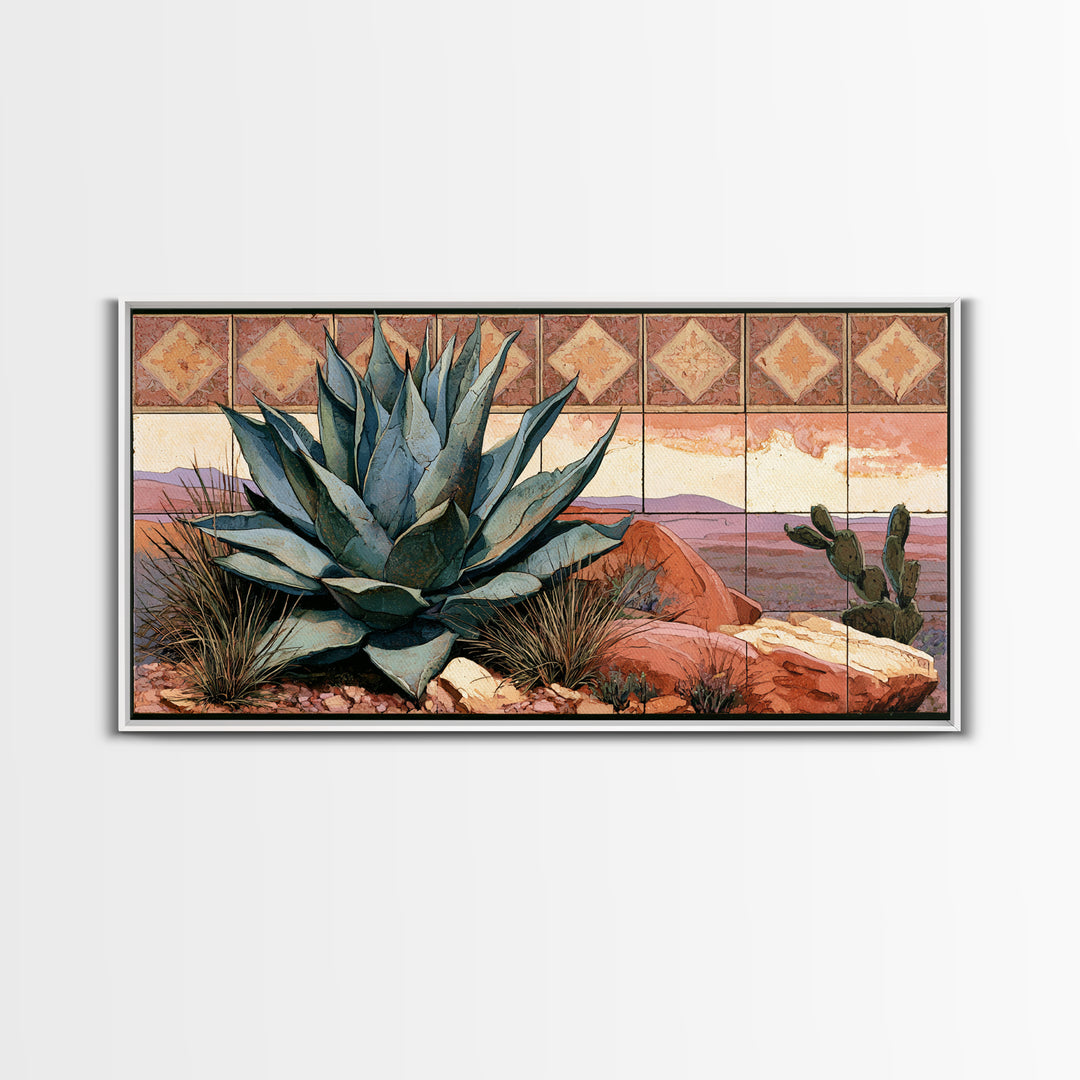 Agave Plant Closeup Canvas Print, Desert Art, Minimalist Decor, Southwestern Decor, Fine Art, Desert, Boho, Original Art, DES-2x1-44