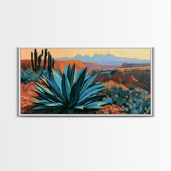 Agave Plant Closeup Canvas Print, Desert Art, Large Wall Art, Southwestern Decor, Fine Art, Desert, Western Wall Art, DES-2x1-68