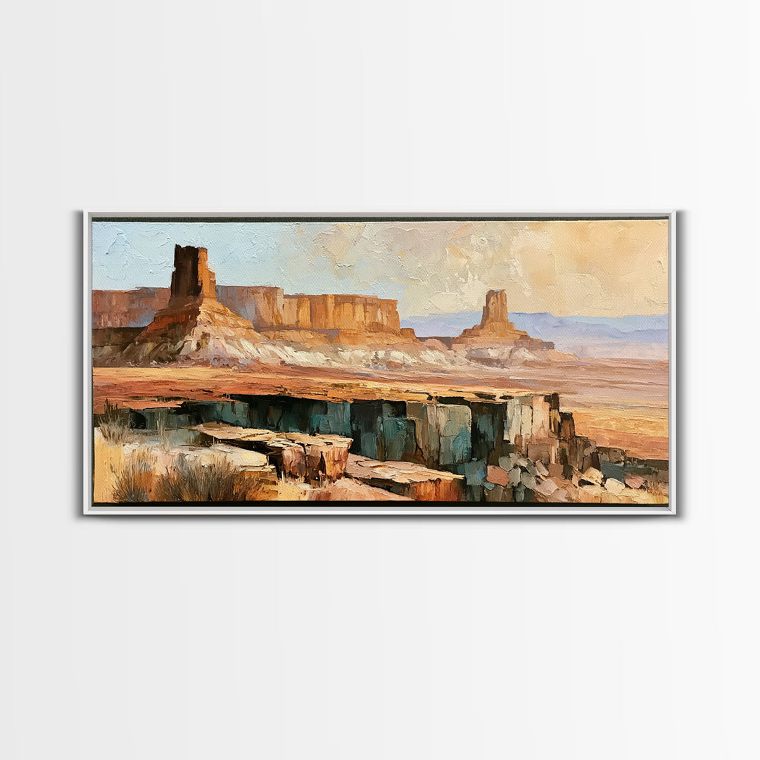 Abstract Mesa Landscape Canvas Print, Desert Art, Living Room Art, Southwestern Decor, Fine Art, Desert, Contemporary Art, DES-2x1-71
