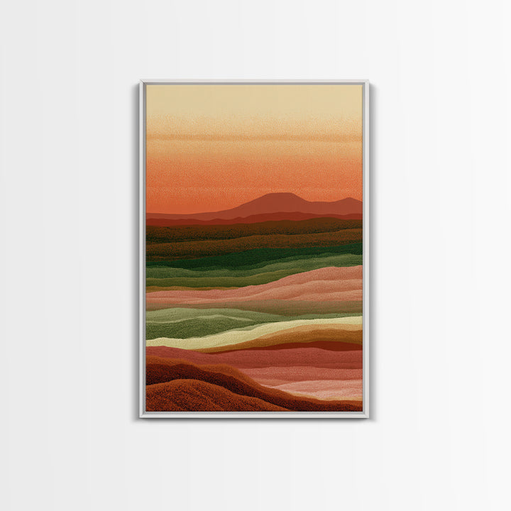 Abstract Heatwave Horizon Canvas Print, Desert Art, Western Decor, Southwestern Decor, Oil Painting, Desert, Modern Decor, DES-2x3-45