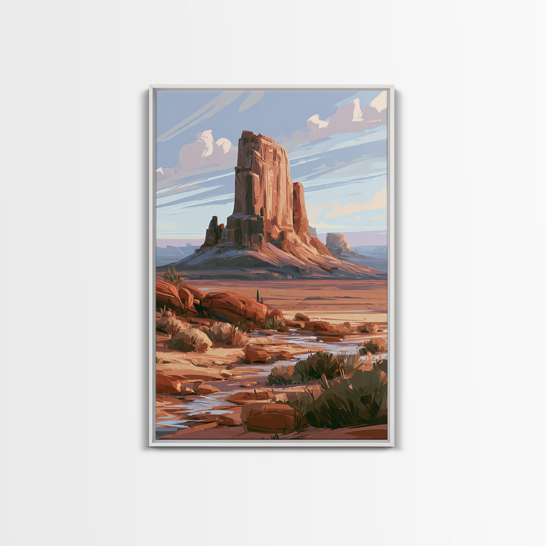Abstract Mesa Landscape Framed Canvas Print, Desert Art, Art Print, Southwestern Decor, Fine Art, Desert, Original Painting, DES-2x3-83