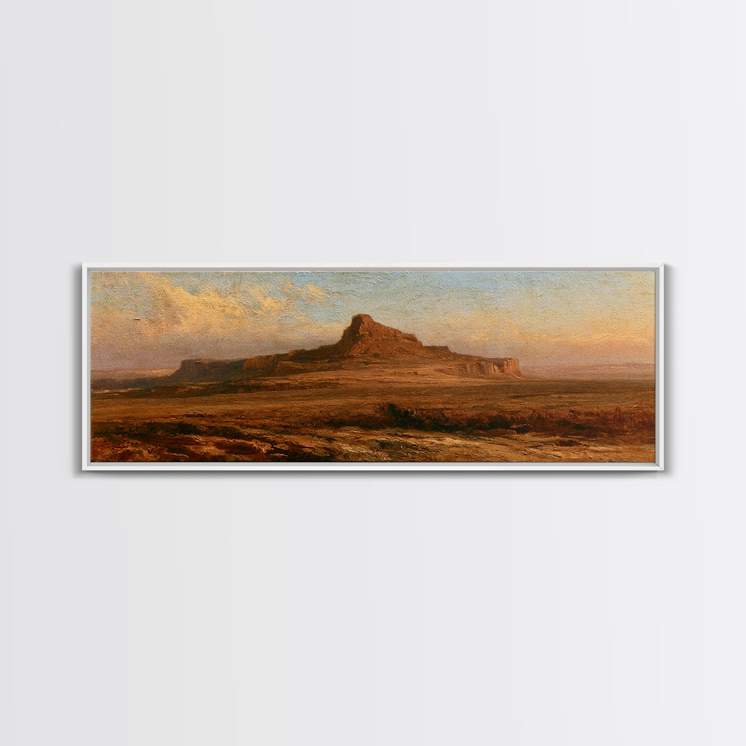 Abstract Mesa Landscape Canvas Print, Desert Art, Large Wall Art, Southwestern Decor, Watercolor Art, Desert, Western Wall Art, DES-3x1-43