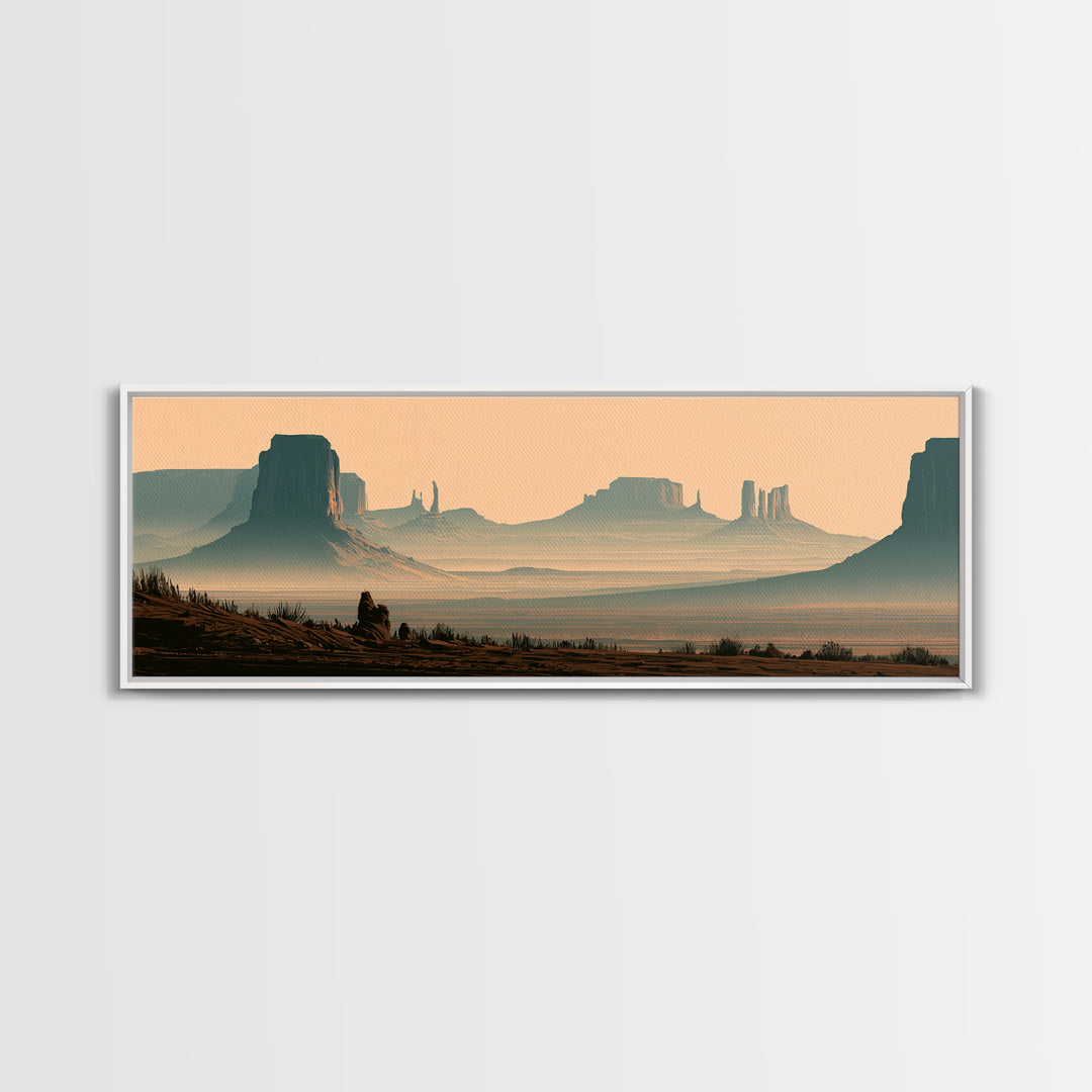 Monument Valley Silhouette Canvas Print, Desert Art, Modern Decor, Southwestern Decor, Desert, Room Decor, Digital Prints, DES-3x1-49