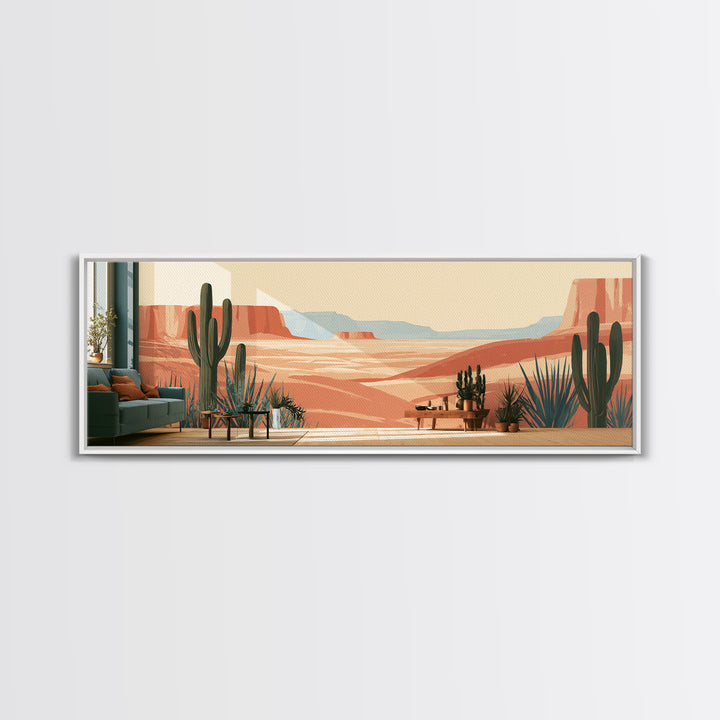 Wind Carved Dune Patterns from Above Framed Canvas Print, Desert Art, Art Print, Southwestern Decor, Oil Painting, Desert, DES-3x1-60