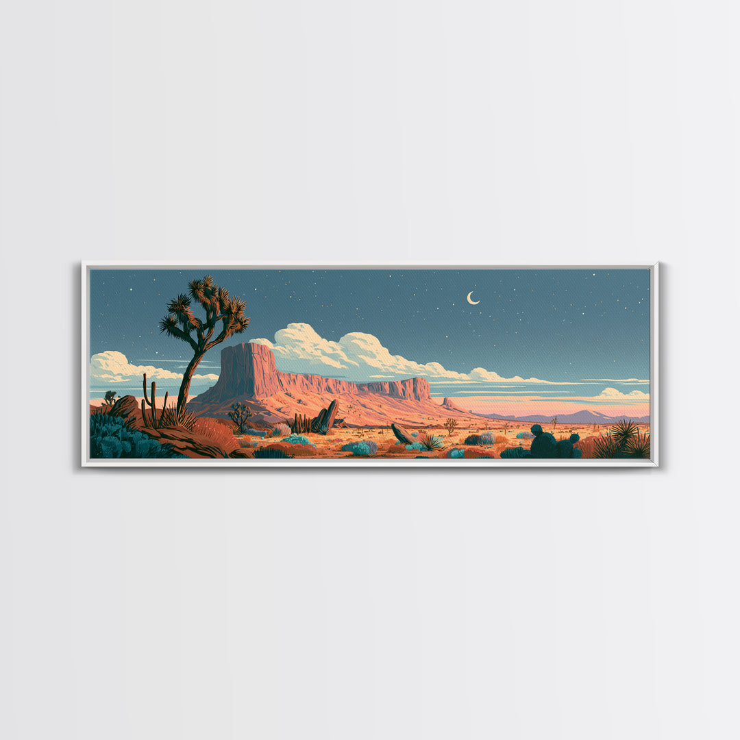 Joshua Tree under Star Filled Night Canvas Print, Desert Art, Printable Wall Art, Southwestern Decor, Fine Art, Desert, DES-3x1-70