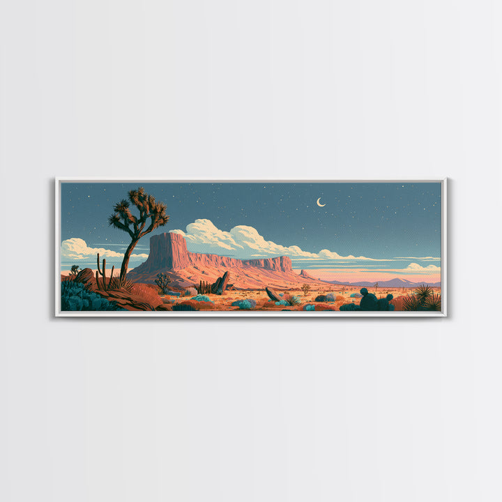 Joshua Tree under Star Filled Night Canvas Print, Desert Art, Printable Wall Art, Southwestern Decor, Fine Art, Desert, DES-3x1-70