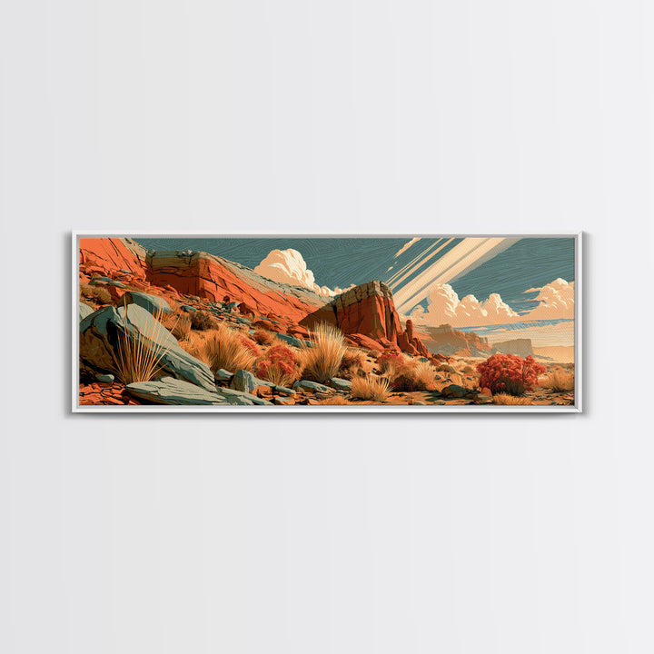 Sandstone Canyon with Dramatic Light Beam Canvas Print, Desert Art, Printable Wall Art, Southwestern Decor, Fine Art, Desert, DES-3x1-80