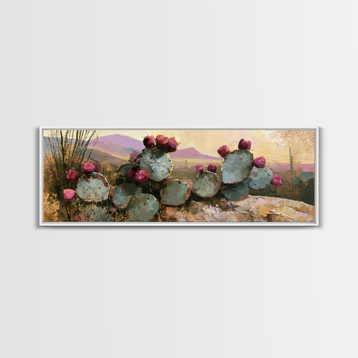 Prickly Pear Cactus Canvas Print, Desert Art, Printable Art, Southwestern Decor, Fine Art, Desert, Colorful Wall Art, DES-3x1-83